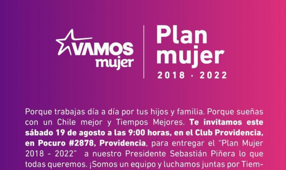 Vamos mujer presentará este sábado el Plan Mujer 2018 – 2022