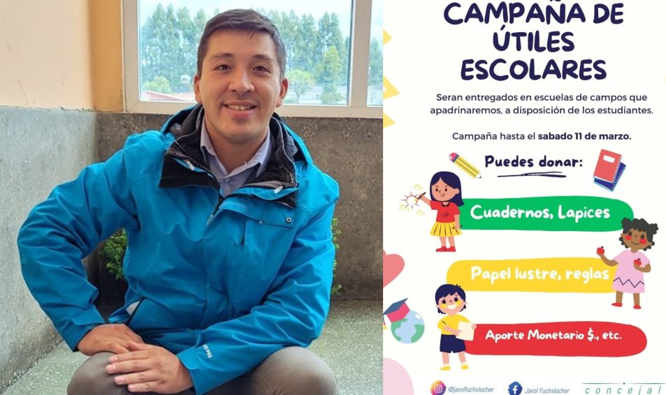 En La Unión: Concejal Evópoli lidera campaña escolar